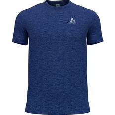 Odlo Sportswear Garment Tops Odlo Crew Essential Seamless Short Sleeve T-shirt Blue Man