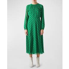 Polka Dots - Women Dresses L.K. Bennett Addison Polka Dot Midi Dress, Green/Blue
