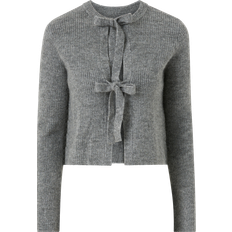 Slim Cardigans Object Parvi Cropped Reversible Cardigan - Medium Grey Melange