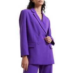 French Connection Women Blazers French Connection Whisper Double Breasted Blazer Cobalt Violet Purple