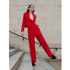 French Connection Women Blazers French Connection Women's Harry Cropped Suiting Blazer Royal Scarlett