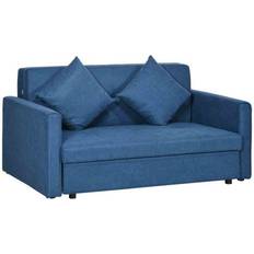 Cottons Sofas Homcom Convertible Blue Sofa 152cm 2 Seater