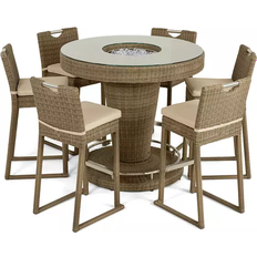 Natural Outdoor Bar Sets Maze Winchester Outdoor Bar Set, 1 Table incl. 6 Chairs