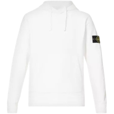 Stone Island Men Jumpers Stone Island Logo Badge Relaxed Fit Hoody - White