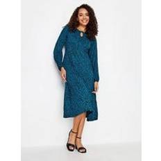 Turquoise Dresses M&Co Petite Animal Print Midi Dress Blue