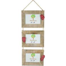 Nicola Spring 6x4" Rustic Red Hearts 3 Photo Frame