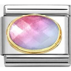Pink Charms & Pendants Nomination CLASSIC Blue & Pink Gradient Faceted Stone Charm 030612/035 Two Colour