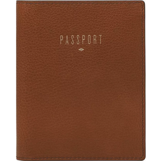 Leather Passport Covers Fossil Travel RFID Passport Case - Brown