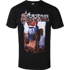 Saxon S, Black T Shirt Crusader Band Logo British Metal new Official Mens