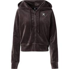 Jumpers Converse Chuck Taylor Patch Velour Hoodie Brown