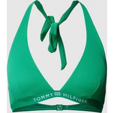 Tommy Hilfiger Bikinis on sale Tommy Hilfiger Tonal Logo Fixed Triangle Bikini Top OLYMPIC GREEN