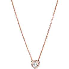 Pandora Necklaces Pandora Sparkling Heart Collier Necklace - Rose Gold/Transparent