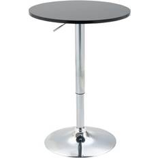 Silver/Chrome Bar Tables Homcom Height Adjustable Black Bar Table 61cm
