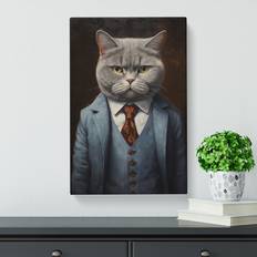 Happy Larry British Shorthair Cat a Suit Painting No.4