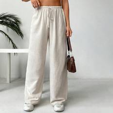 Linen - Women Clothing Shein Women's Linen Low Rise Pants