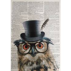 Happy Larry A3 Owl Dictionary Print Bird Page