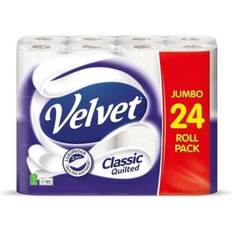 Toilet Papers Velvet Classic Quilted 24 Roll Toilet Tissue