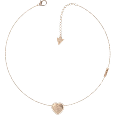 Guess That's Amore Central Heart Necklace - Rose Gold/Transparent
