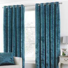 Turquoise Curtains & Accessories Paoletti Verona Crushed Velvet
