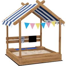 Plastic Sandbox Toys OutSunny Wooden Sandbox with Canopy