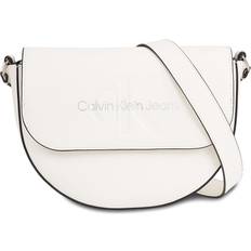Calvin Klein Jeans Sculpted Faux Leather Saddle Bag White