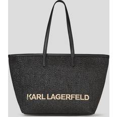 Karl Lagerfeld K/essential Raffia Tote Bag, Woman, Black, Size: One size One size