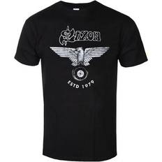 Saxon M, Black T Shirt Est 1979 Eagle Band Logo new Official Mens Black