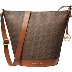 Polyester Bucket Bags Michael Kors Townsend Medium Empire Signature Logo Messenger Bucket Bag - Brown/Luggage