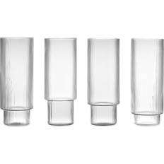 Grey Glasses Ferm Living Ripple Long Drink Glass 30cl 4pcs