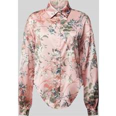 Satin Blouses Guess All Over Print Shirt Pink