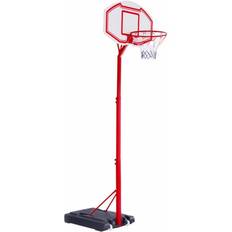 Red Basketball Stands Homcom Adjustable Basketball Stand Backboard With Wheels For Kids