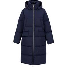 Tommy Hilfiger Women - XL Coats Tommy Hilfiger Women's Sateen Hooded Maxi Down Coat - Blue