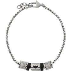 Onyx Bracelets Emporio Armani Rondelle Bracelet - Silver/Onyx