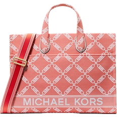 Michael Kors Gigi Large Empire Logo Jacquard Tote Bag - Spicede Coral