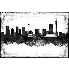 Latitude Run Johannesburg Black & White Framed Art 45.7x30.5cm