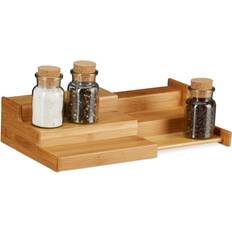 Relaxdays Bamboo Spice Rack 3-Tier Extendable