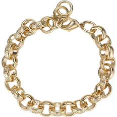 Adjustable Size - Men Bracelets Bling King Belcher Bracelet Big - Gold/Diamonds