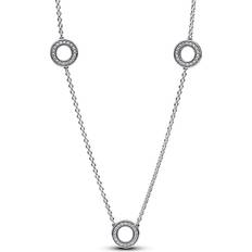 Pandora Necklaces Pandora Pavé Circles Chain Necklace Silver 45cm