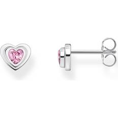 Pink Jewellery Thomas Sabo Silver Heart Stud Earrings Pink