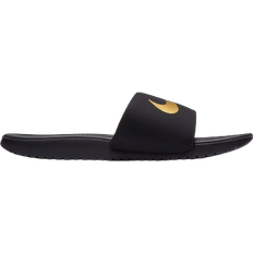 Nike Black Slippers Nike Kawa PS/GS - Black/MetallicGold