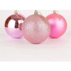 Shatchi 10cm/6Pcs Christmas Baubles Shatterproof Pink,Tree Decorations