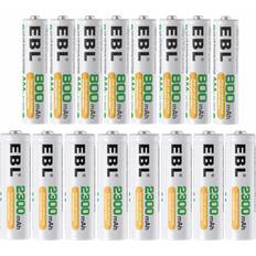 EBL AA 2300mAh & AAA 800mAh Rechargable Batteries 16-pack
