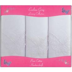 Handkerchiefs Coopers of Stortford Pack Handkerchiefs Ladies White Butterfly