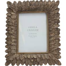Gisela Graham Resin Antiqued Gold Feather Photo Frame