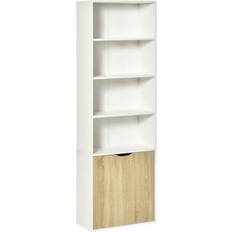 White Book Shelves Homcom Display Unit White Oak Book Shelf 180cm