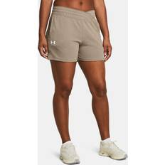 Under Armour Brown - Women Shorts Under Armour Women's Rival Terry Shorts Timberwolf Taupe White Brown