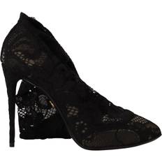 Dolce & Gabbana Lace Boots Dolce & Gabbana Black Stretch Socks Taormina Lace Boots Shoes EU39.5/US9