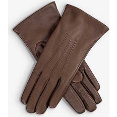 Dents Womens Mocca Maisie Cashmere-lined Touchscreen Leather Gloves