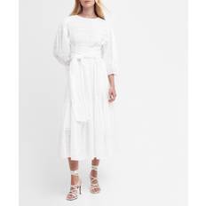 White - Women Dresses Barbour Kelburn Cotton-Blend Seersucker Gauze Midi Dress White