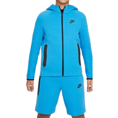 Nike tech fleece hoodie junior Nike Youth Sportswear Tech Fleece Full Zip Hoodie - Light Photo Blue/Black/Black